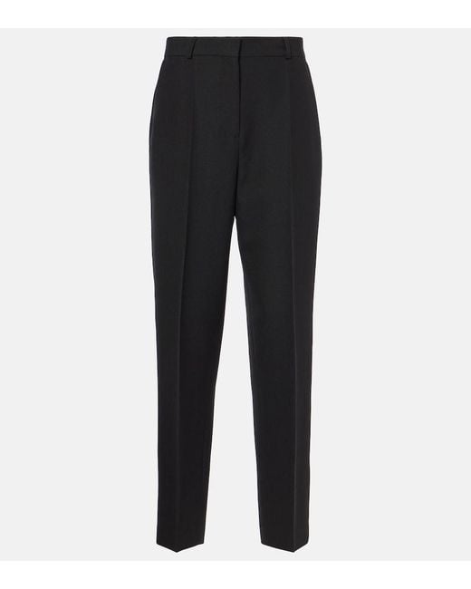 Totême Black Low-Rise Straight Pants