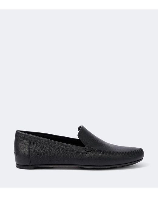 Manolo Blahnik Black Leather Loafers for men