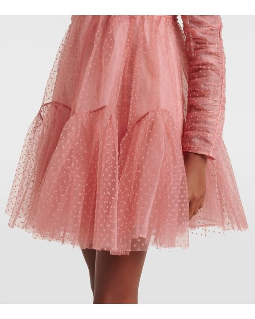 Zimmermann Pink Ruched Tulle Minidress