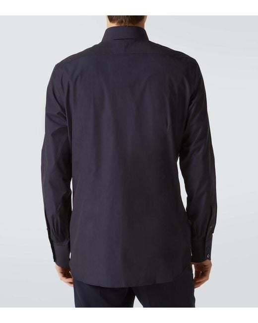 Tom Ford Blue Cotton Poplin Shirt for men