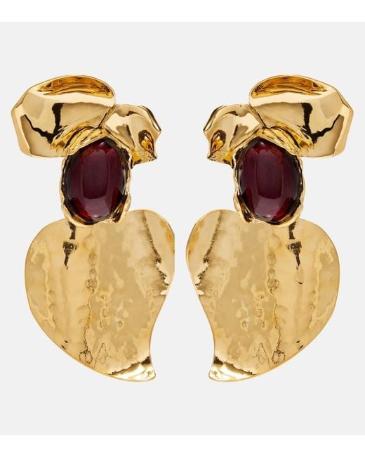 Saint Laurent Metallic Verzierte Clip-Ohrringe