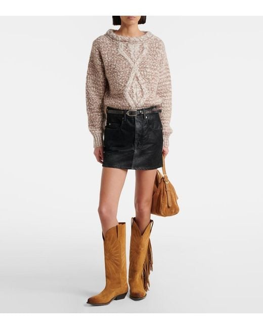 Golden Goose Deluxe Brand Brown Wish Star Fringed Suede Cowboy Boots