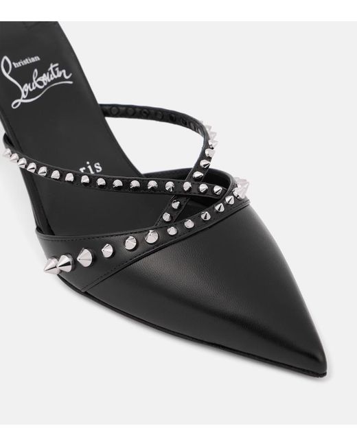 Christian Louboutin Black Tatoosh Spikes 70 Leather Mule