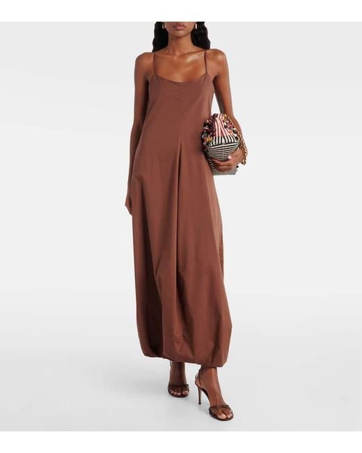 Faithfull The Brand Brown Aniela Cotton Maxi Dress