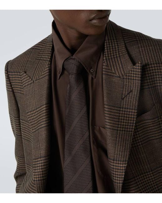 Corbata De Seda A Rayas Tom Ford de hombre de color Black