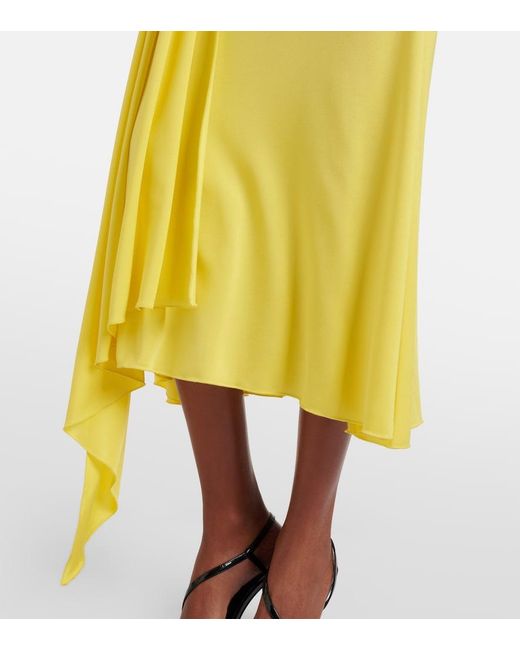 David Koma Yellow Floral-Applique Jersey Cocktail Dress
