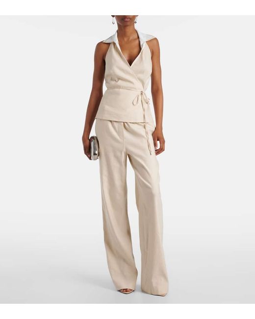 Jonathan Simkhai Natural Campbell Linen Top