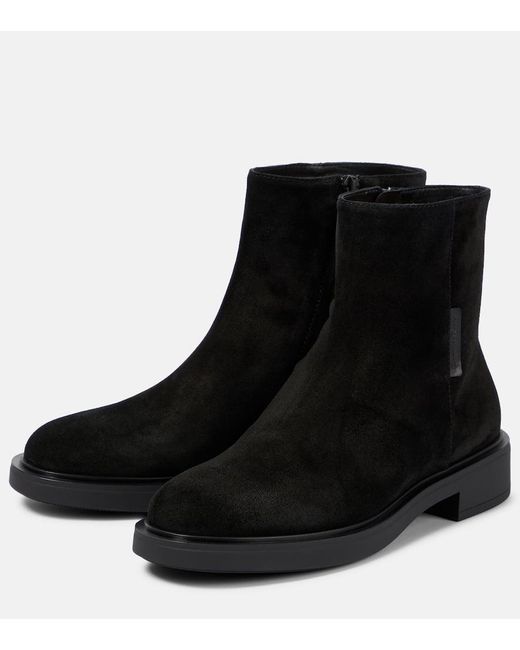 Gianvito Rossi Black Lexington Suede Ankle Boots