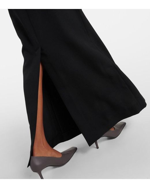 Acne Black Wool-Blend Maxi Skirt