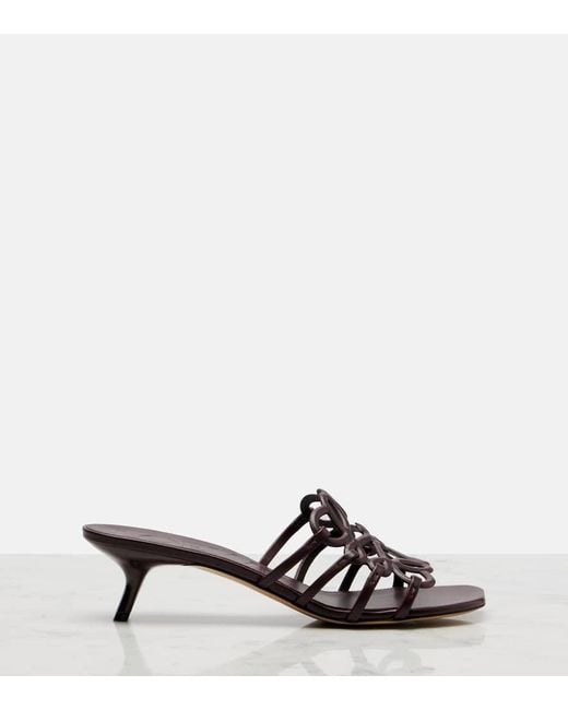 Loewe Red Petal Anagram 45 Leather Mules