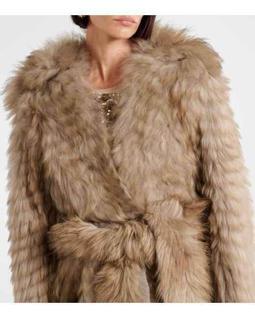 JACQUES WEI Natural Mantel Aus Shearling