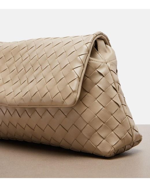 Bottega Veneta Natural Giorno Intrecciato Small Leather Shoulder Bag