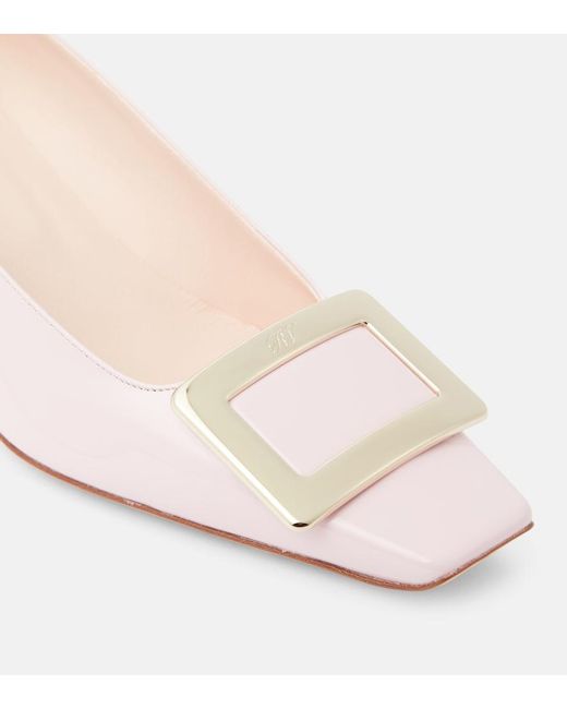 Roger Vivier Pink Belle Vivier 45 Leather Pumps