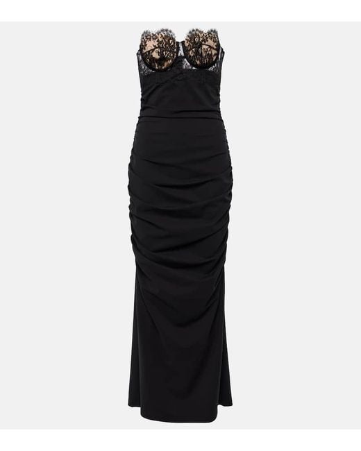Vestido de fiesta bustier con encaje Dolce & Gabbana de color Black