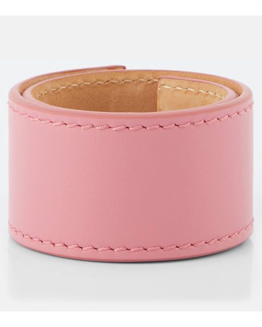 Loewe Pink Paula's Ibiza Small Anagram Leather Bracelet