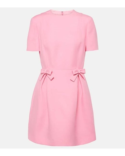 Vestido corto de Crepe Couture con lazos Valentino de color Pink