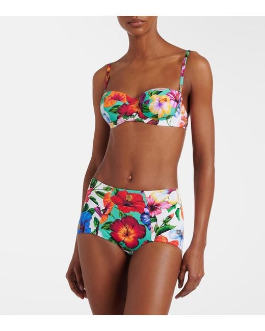 Dolce & Gabbana White Floral Bikini