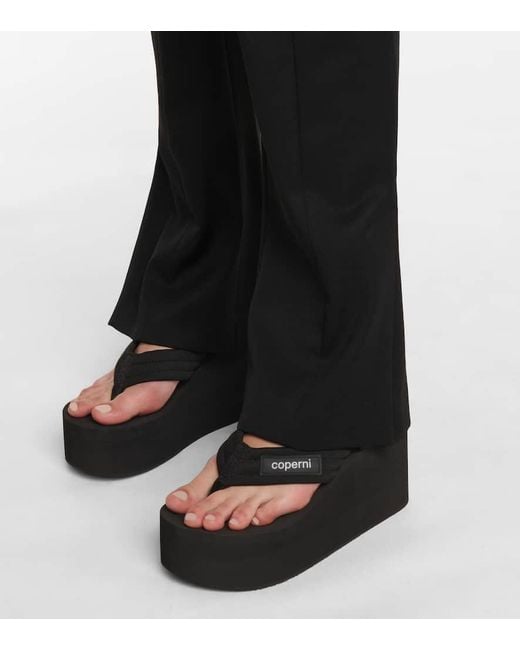 Coperni Black Platform Thong Sandals