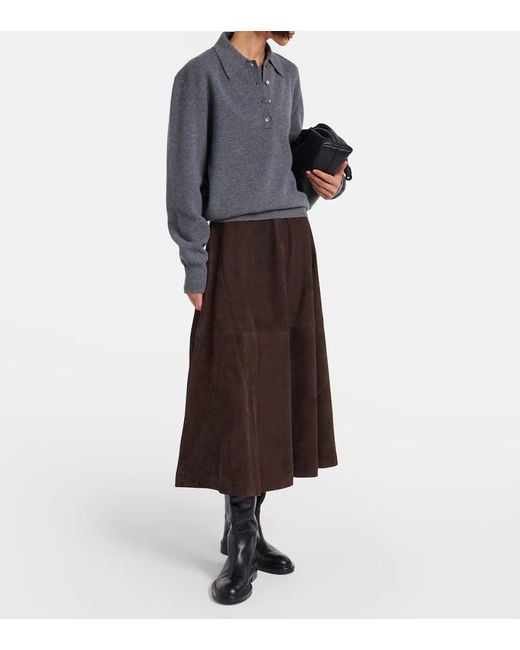 Rohe Gray Wool And Cashmere Polo Sweater