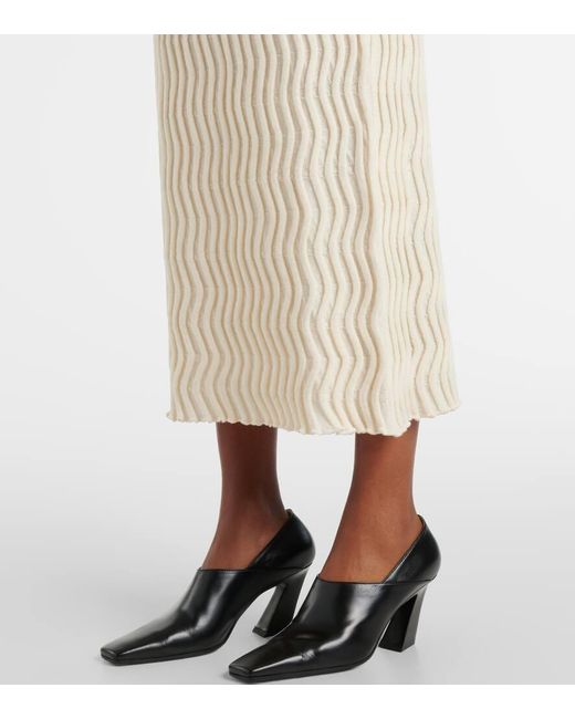 Jupe Midi En Laine Bottega Veneta en coloris Natural