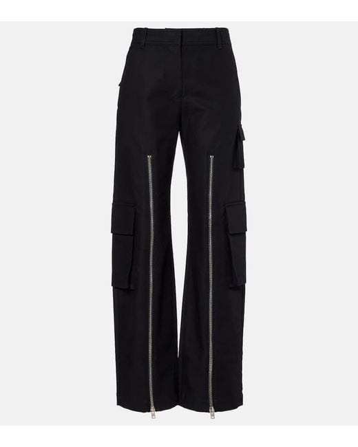 Acne Blue Layered Mid-Rise Cotton Satin Pants