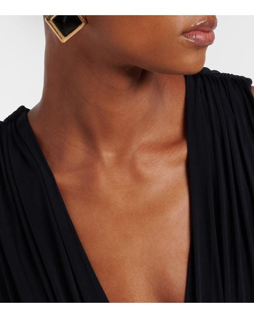 Balmain Black Embellished Jersey Maxi Dress