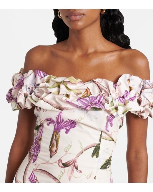Agua Bendita Multicolor Jardin Mutisia Floral Cotton Minidress