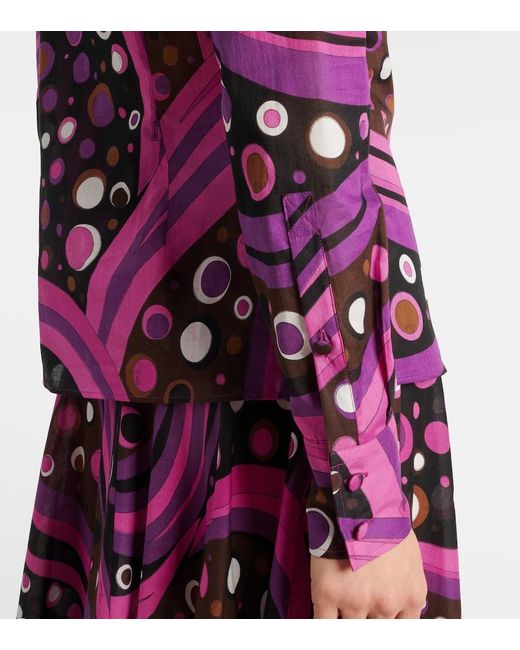 Emilio Pucci Pink Fontane Cotton Muslin Shirt