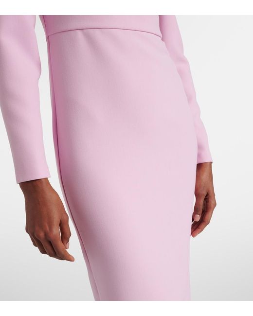 Roland Mouret Pink Crepe Midi Dress