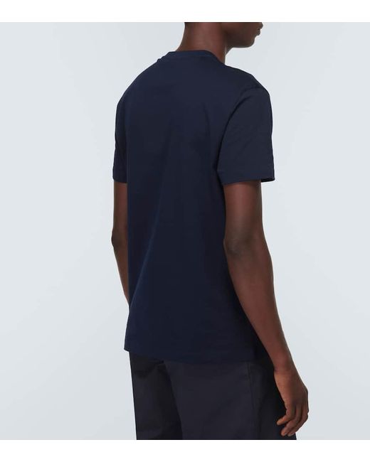 Versace Besticktes T-Shirt aus Baumwoll-Jersey in Blue für Herren