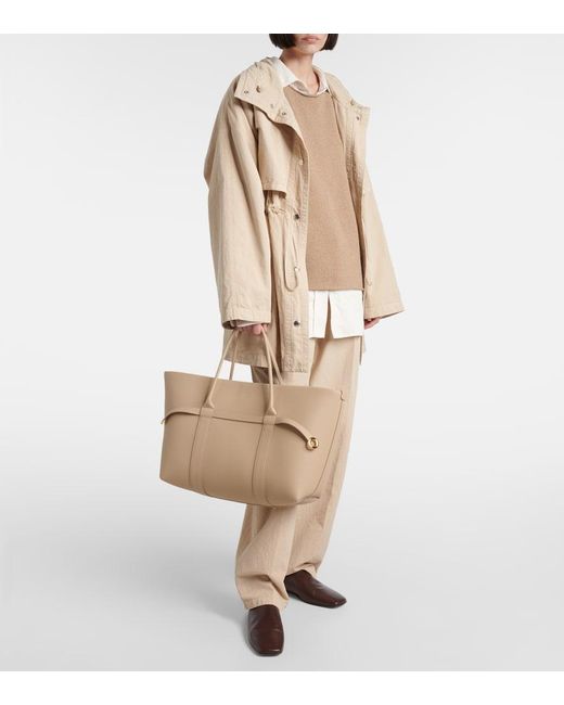Loro Piana Natural Ghiera Large Leather Tote Bag