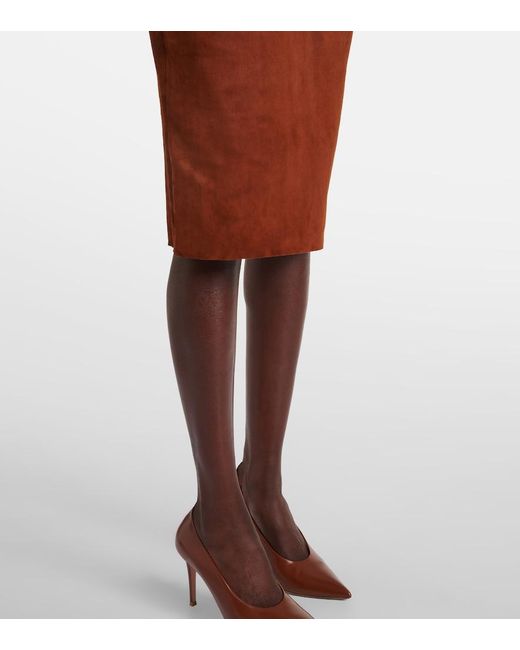Stouls Brown Monica Strapless Suede Midi Dress
