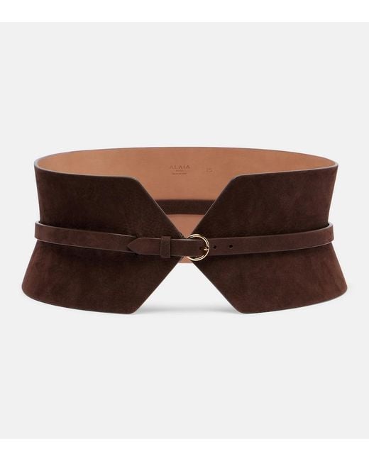 Alaïa Brown Suede Corset Belt