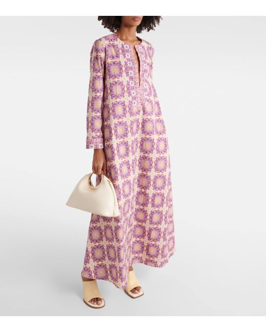 Adriana Degreas Pink Exotic Coral Cotton-blend Kaftan