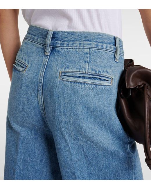 FRAME Blue High-Rise Jeans Extra Wide Leg