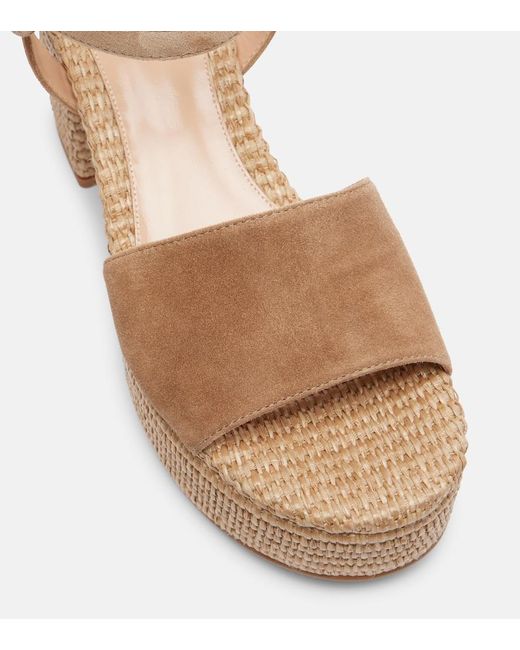 Gianvito Rossi Brown Carol Suede Espadrille Wedges