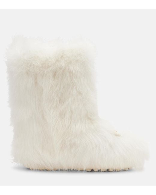 Versace White Shearling Boots
