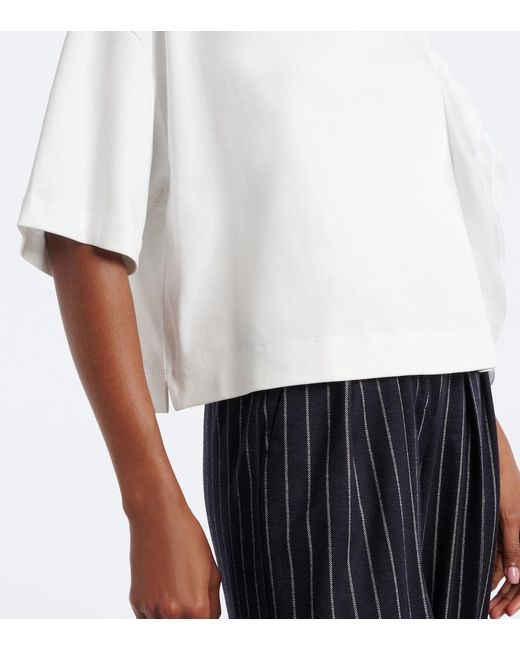 Max Mara White Floral-Applique Cotton Jersey T-Shirt