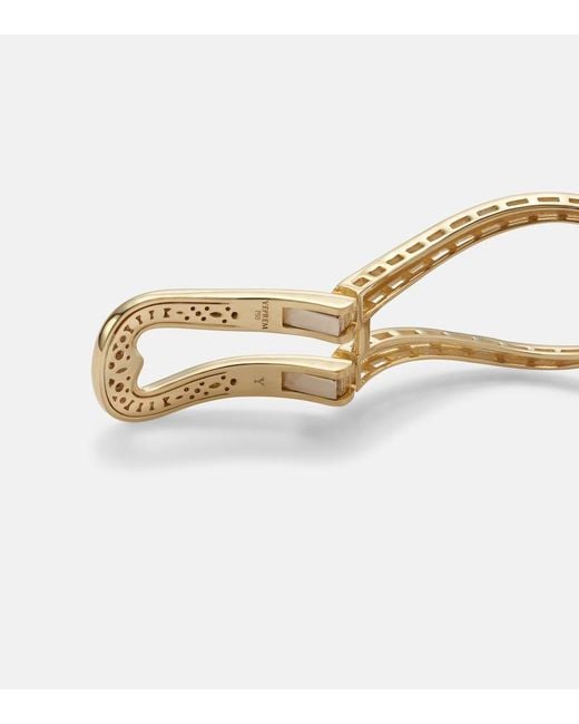 YEPREM Metallic Golden Strada 18Kt And Cuff Bracelet With Diamonds