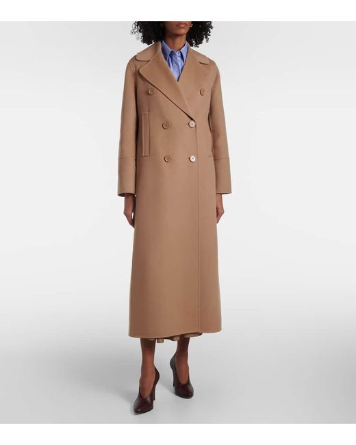 Max Mara Natural Mantel Custodi Aus Wolle