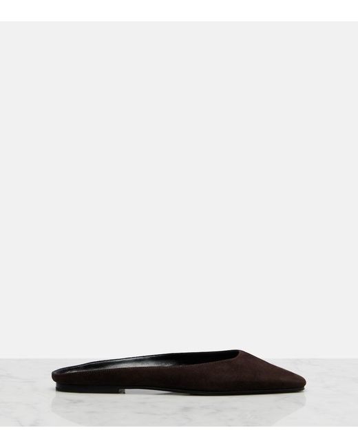 The Row Brown June Suede Mules