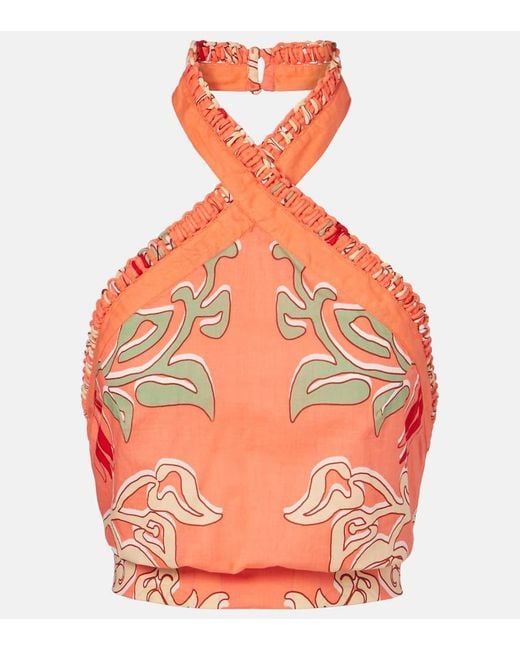 Top Cropped Suma di Poupette in Orange