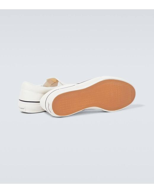 Undercover White Embroidered Cotton Canvas Slip-On Shoes for men