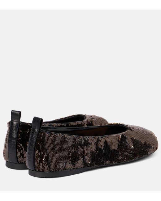J.W. Anderson Black Sequined Ballet Flats