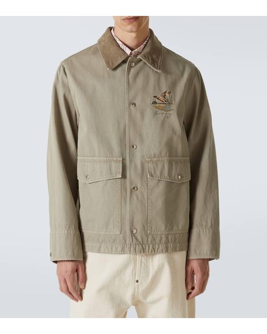 Burberry Natural Embroidered Cotton Twill Field Jacket for men
