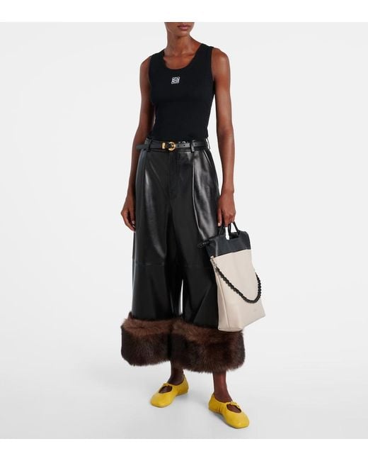 Loewe Black Flamenco Leather Clutch