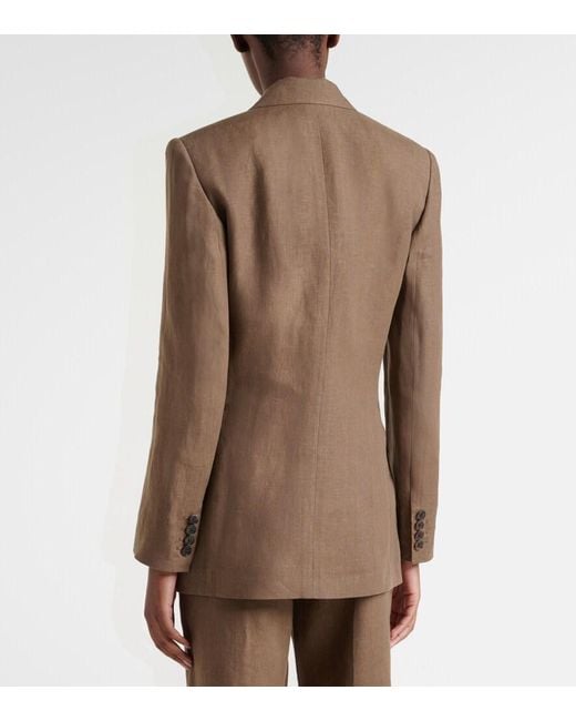 Ralph Lauren Brown Marcy Linen Blazer