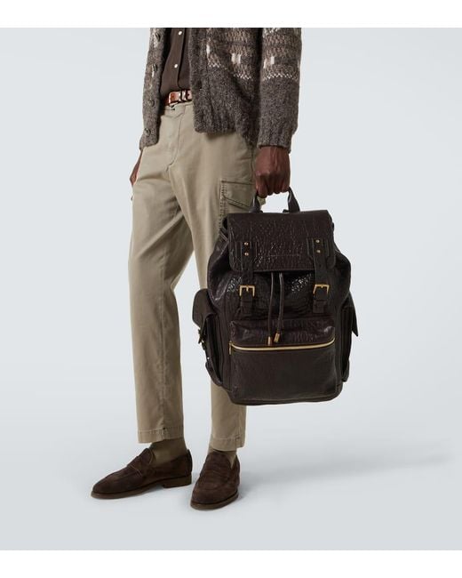 Brunello Cucinelli Rucksack Aus Leder in Black für Herren