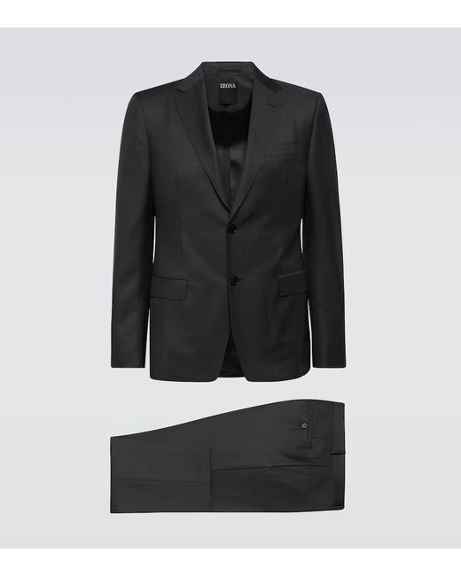 Zegna Anzug aus Wolle und Mohair in Black für Herren