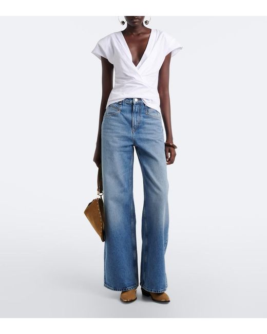 Isabel Marant White Nadrine Cotton Jersey Top